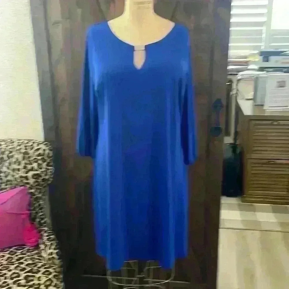 Donna Rocco New York, Size 14..3/4 Sleeve W/Back Silver Zipper exposed Detail.